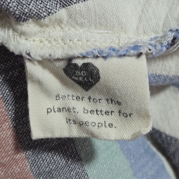 Madewell Women's Hilltop Shirt In Rainbow Button Down Striped Crop Size Large - Picture 5 of 6